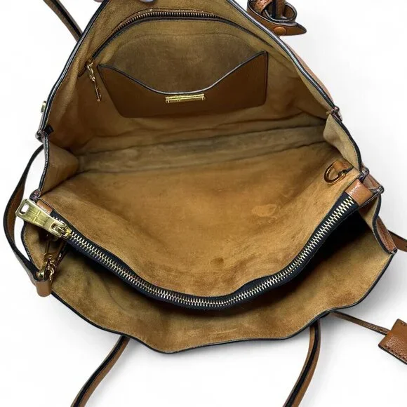 Miu Miu Madras Brown Leather 2 Way Tote - Picture 7 of 16